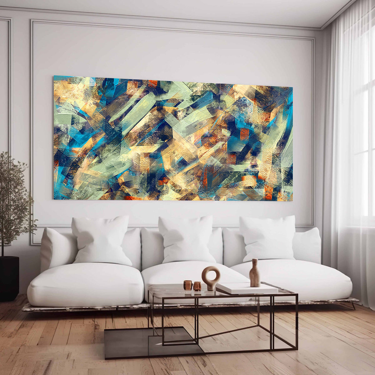 Canvas Painting - Blue Cubist Depiction