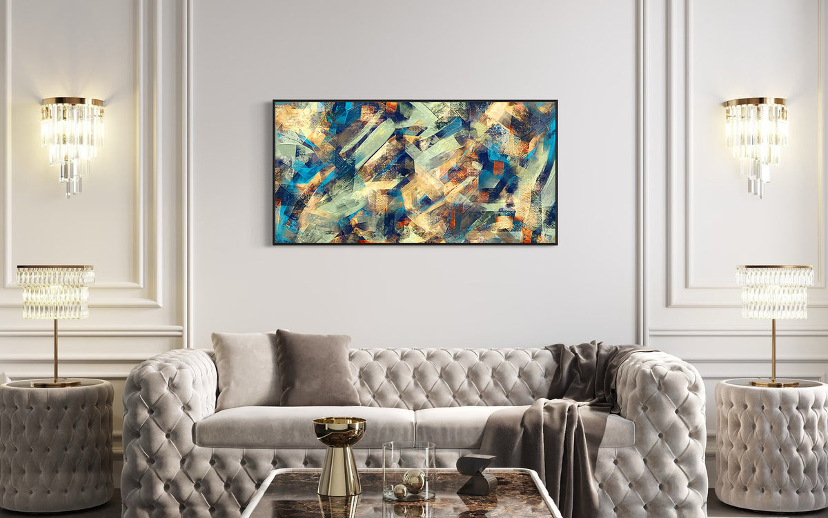 Canvas Painting - Blue Cubist Depiction