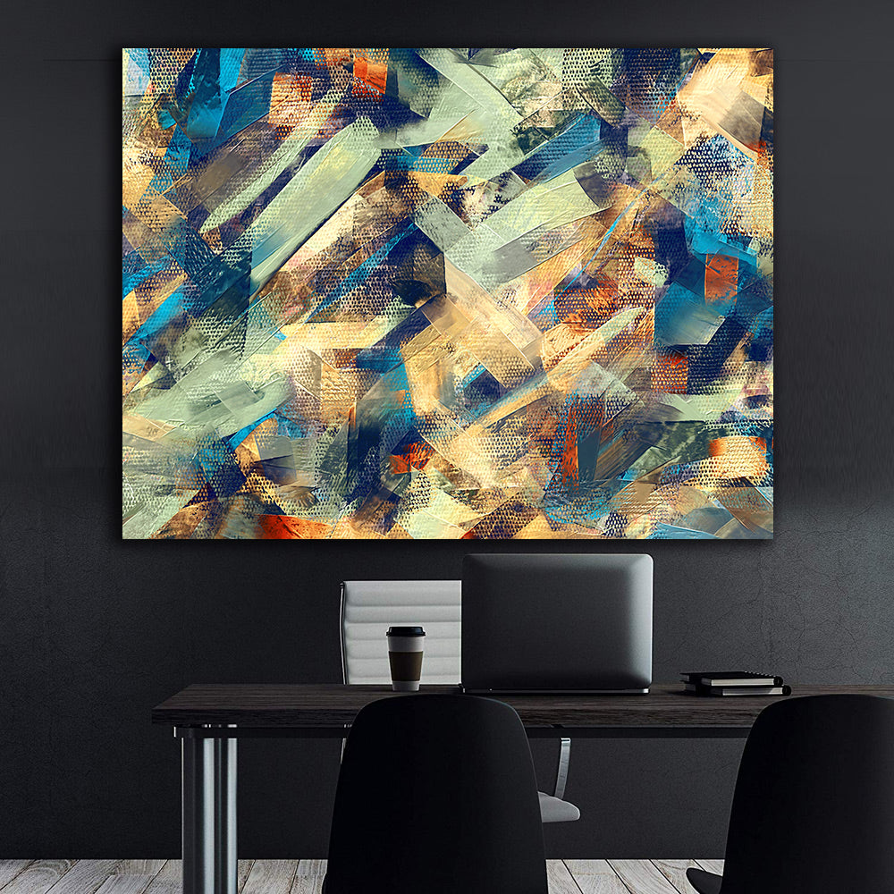 Canvas Painting - Blue Cubist Depiction