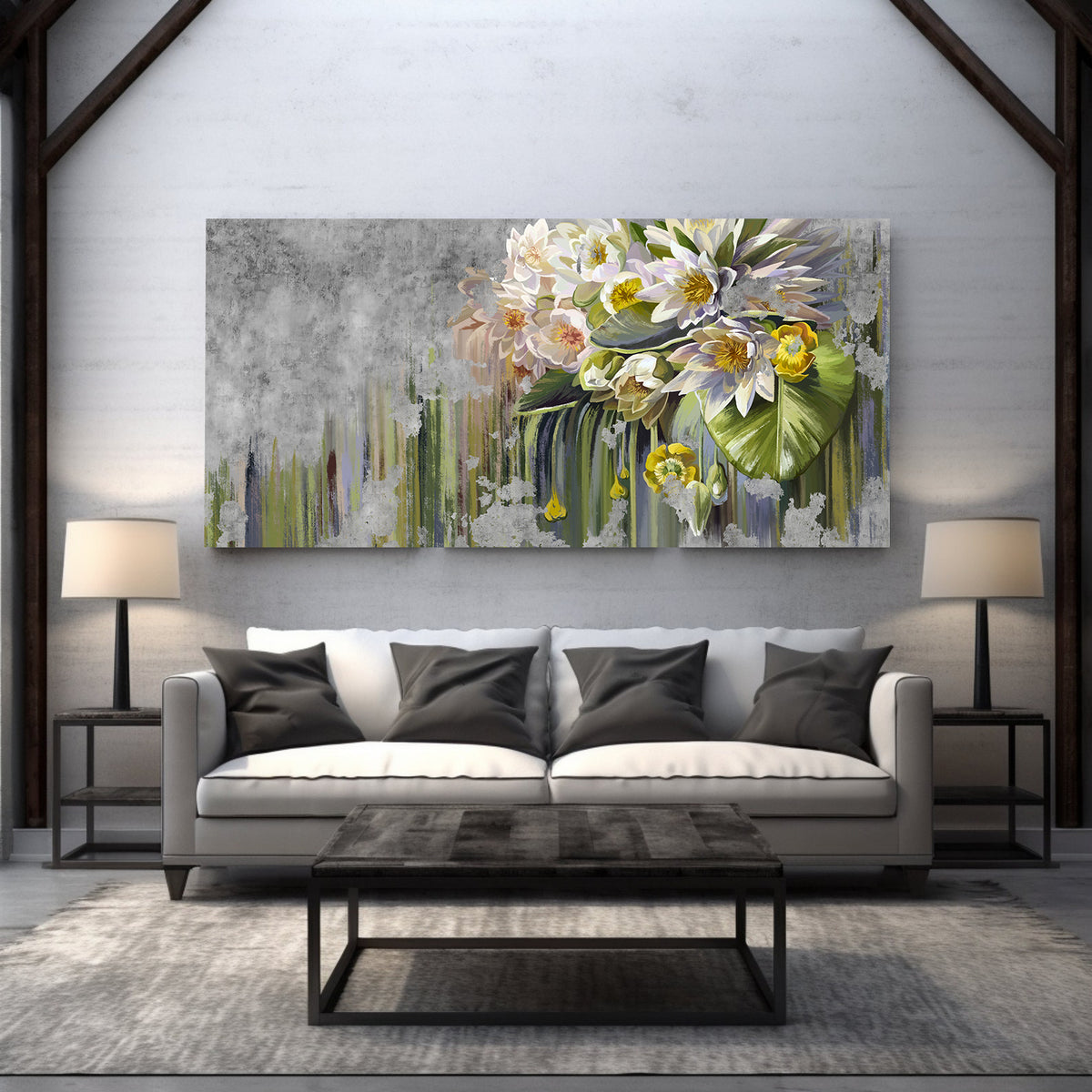 Canvas Painting - White Flowers