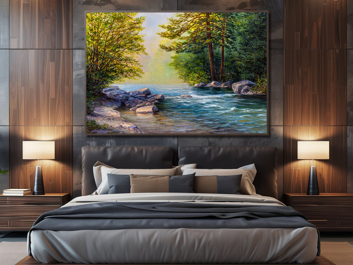 Canvas Painting - River in the Forest
