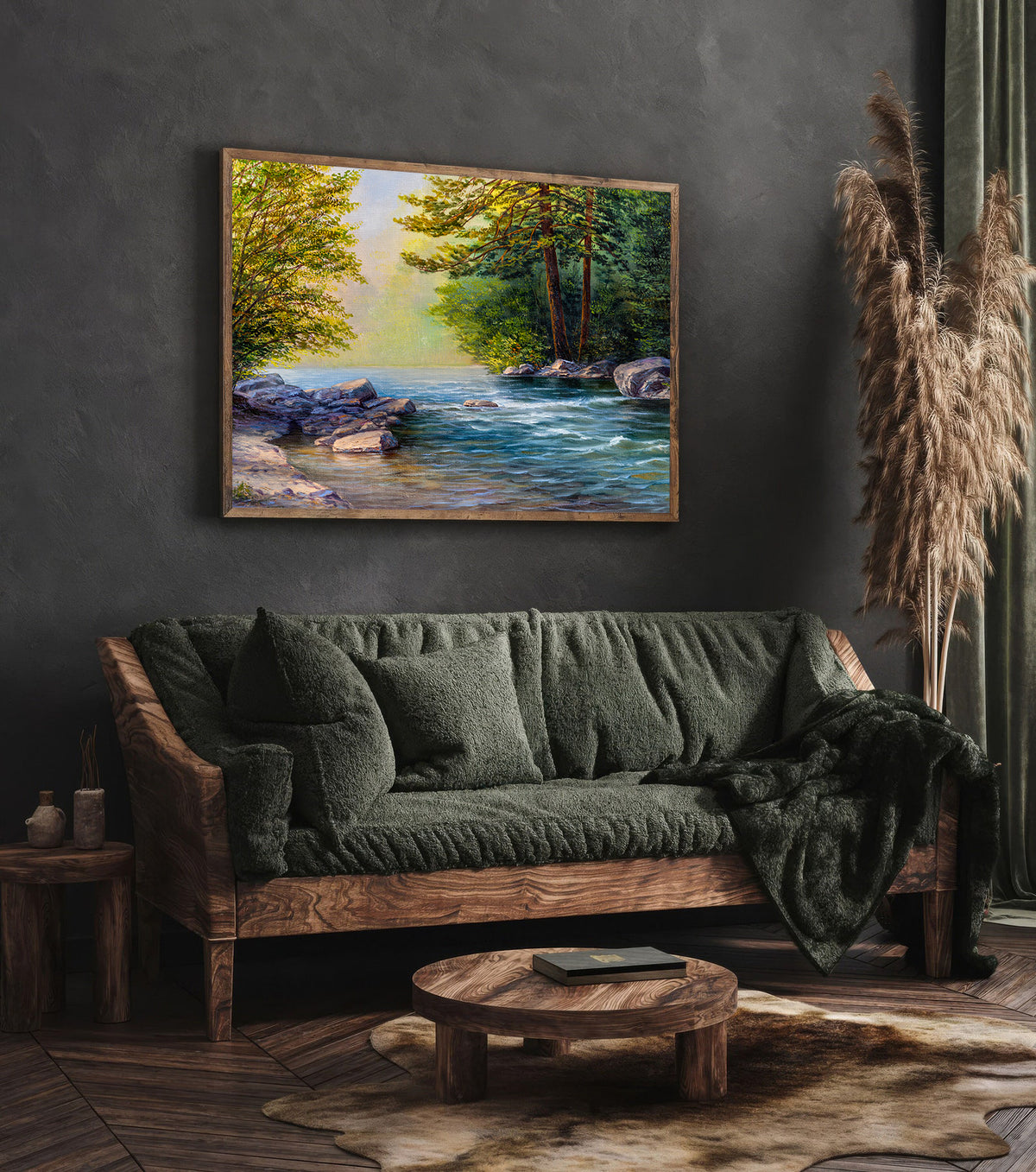 Canvas Painting - River in the Forest