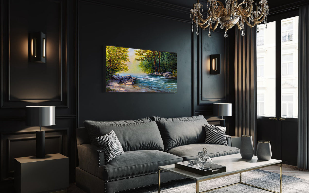 Canvas Painting - River in the Forest