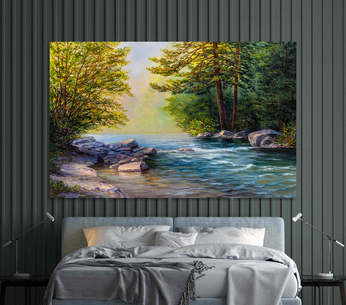 Canvas Painting - River in the Forest