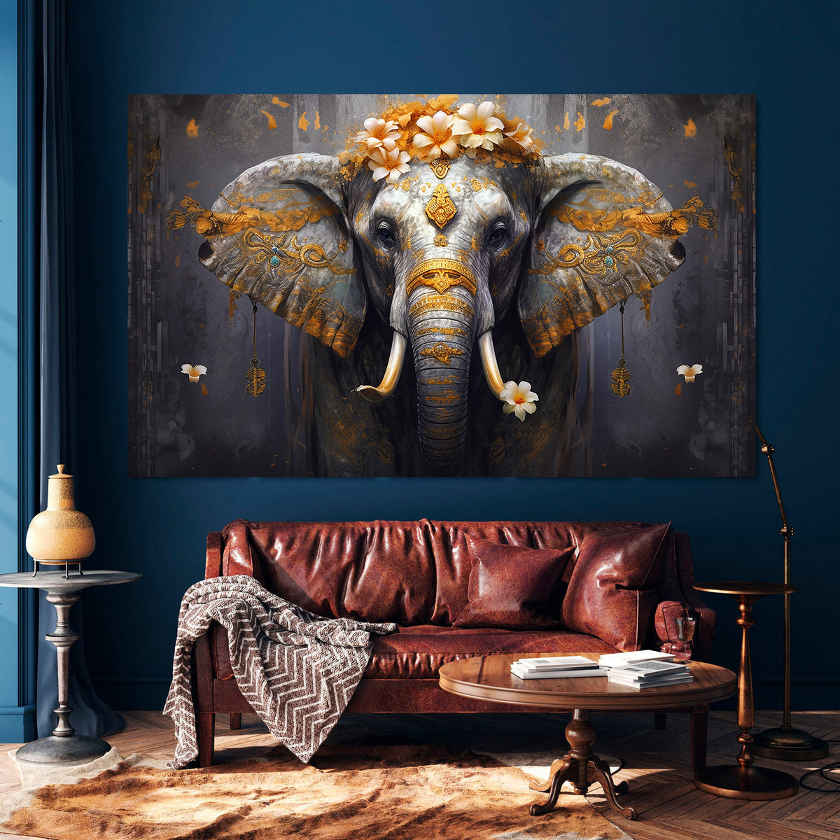 Tablou Canvas - Elefant cu Flori