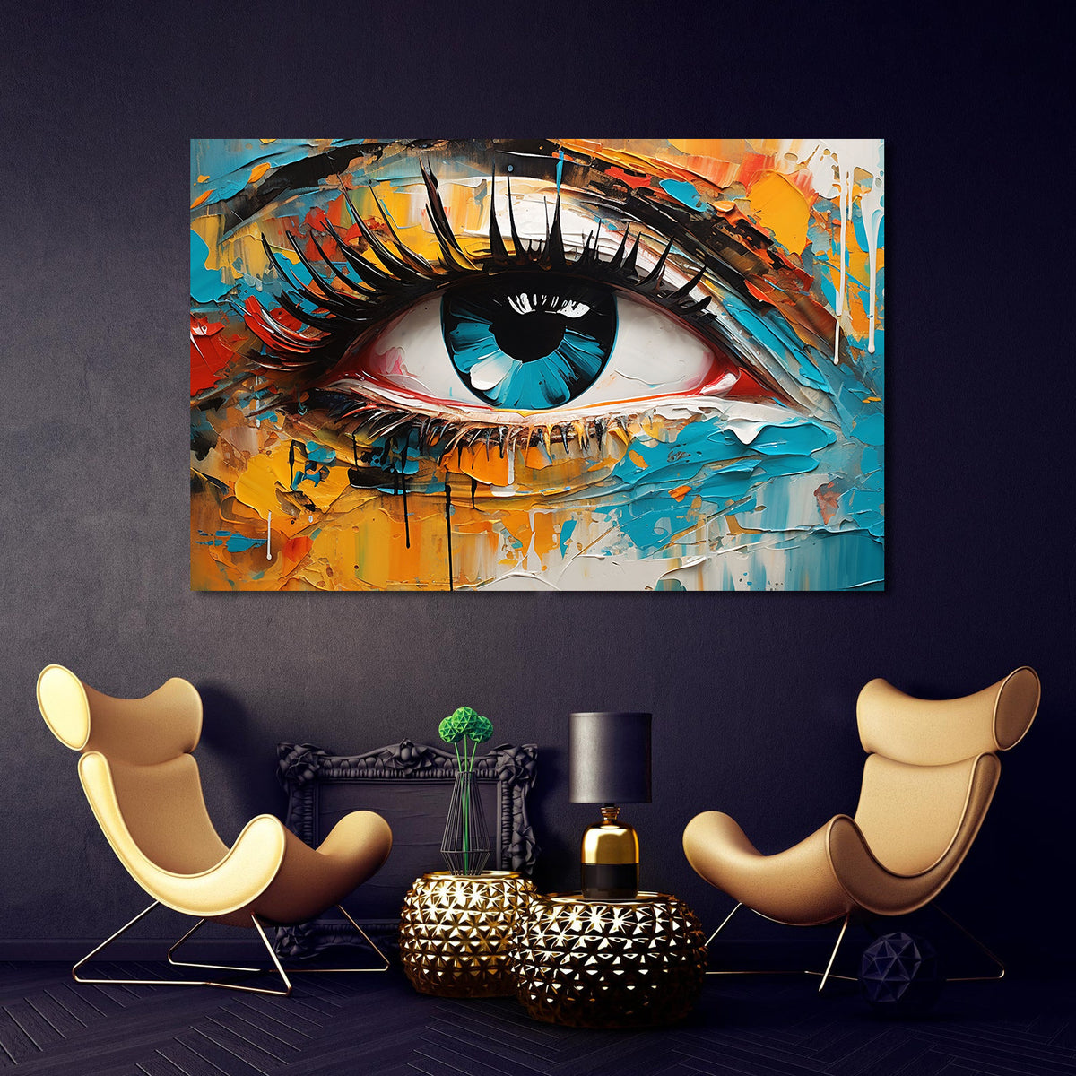 Canvas Painting - Multicolored Eyes
