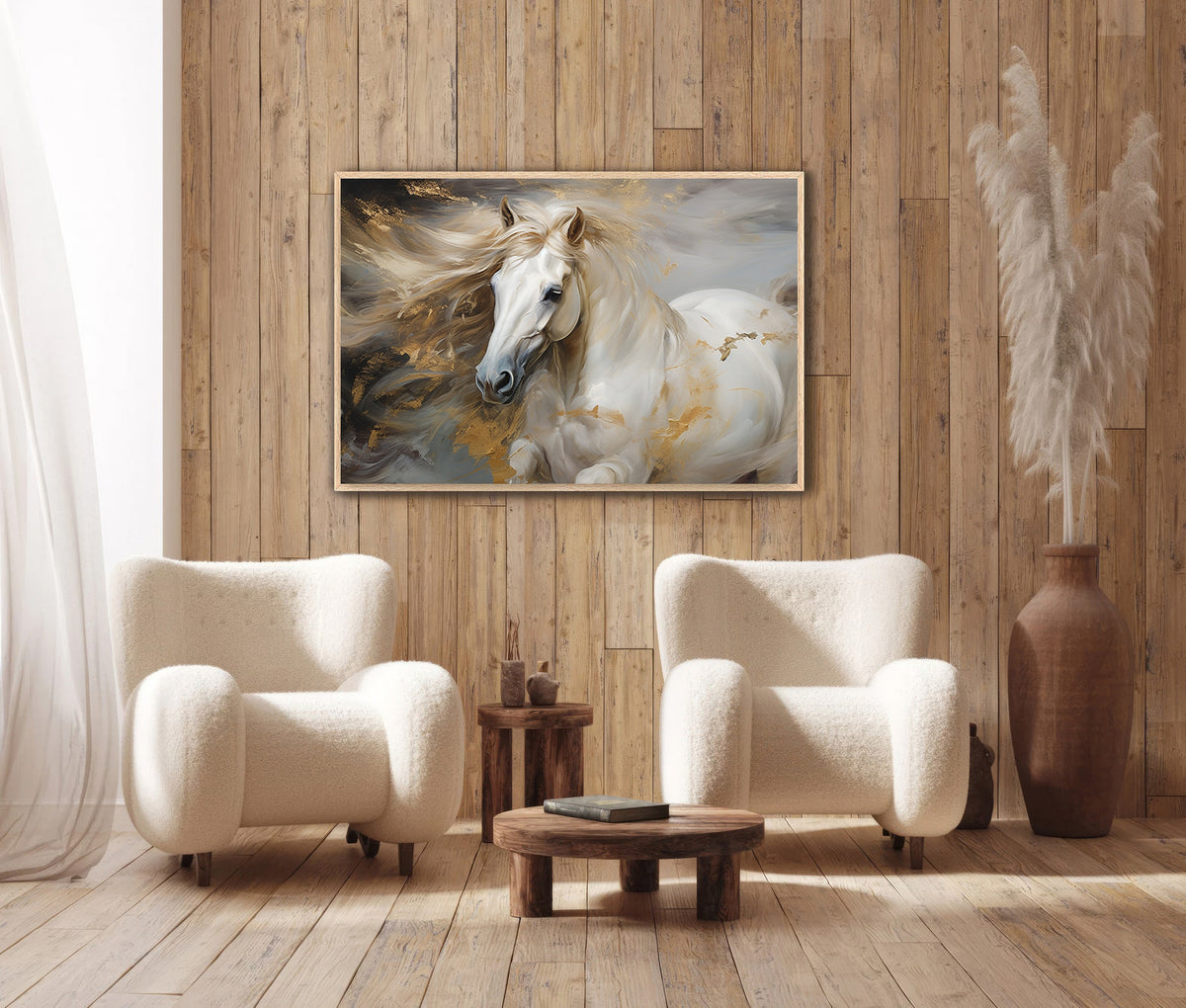 Canvas Painting - Sporty White Horse