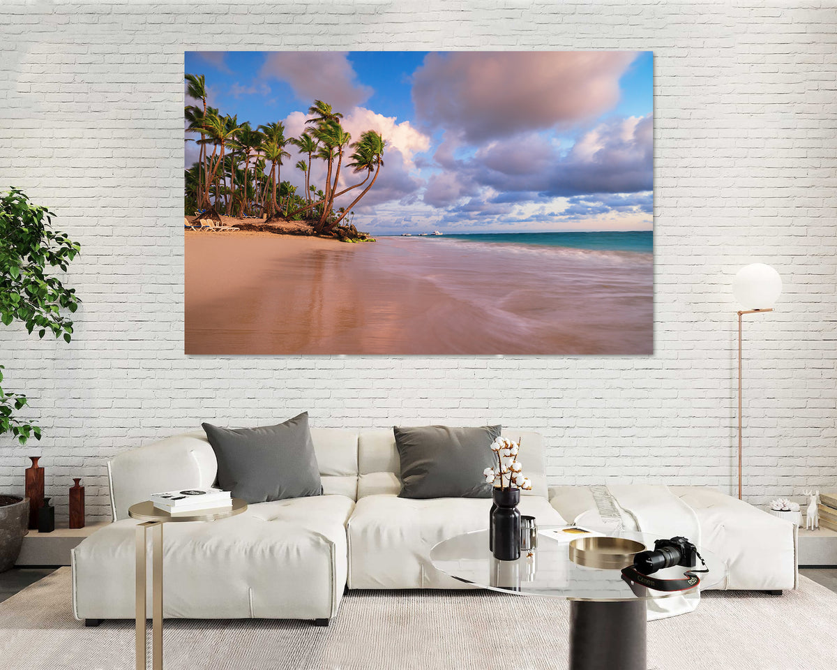 Canvas Painting - Beach with Palm Trees