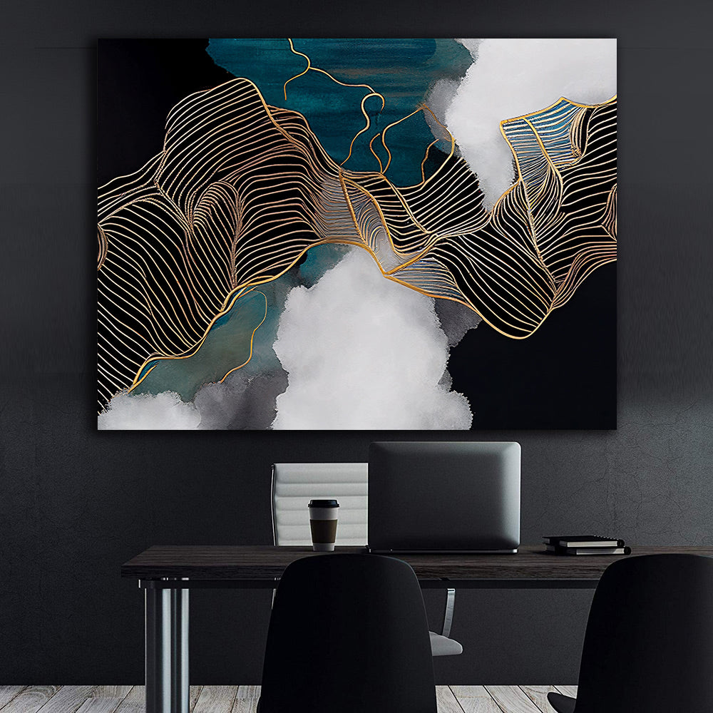 Canvas Painting - Abstract Golden Lines