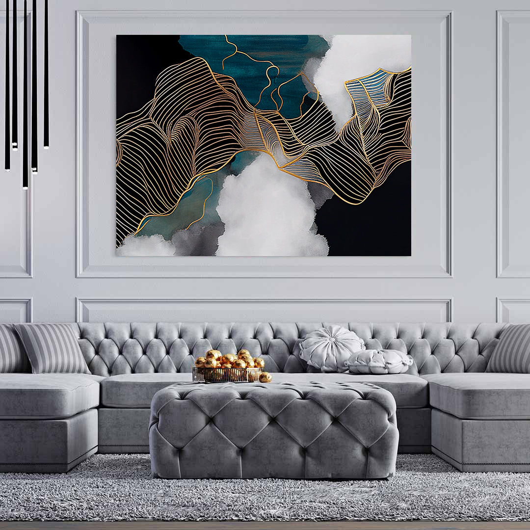 Canvas Painting - Abstract Golden Lines