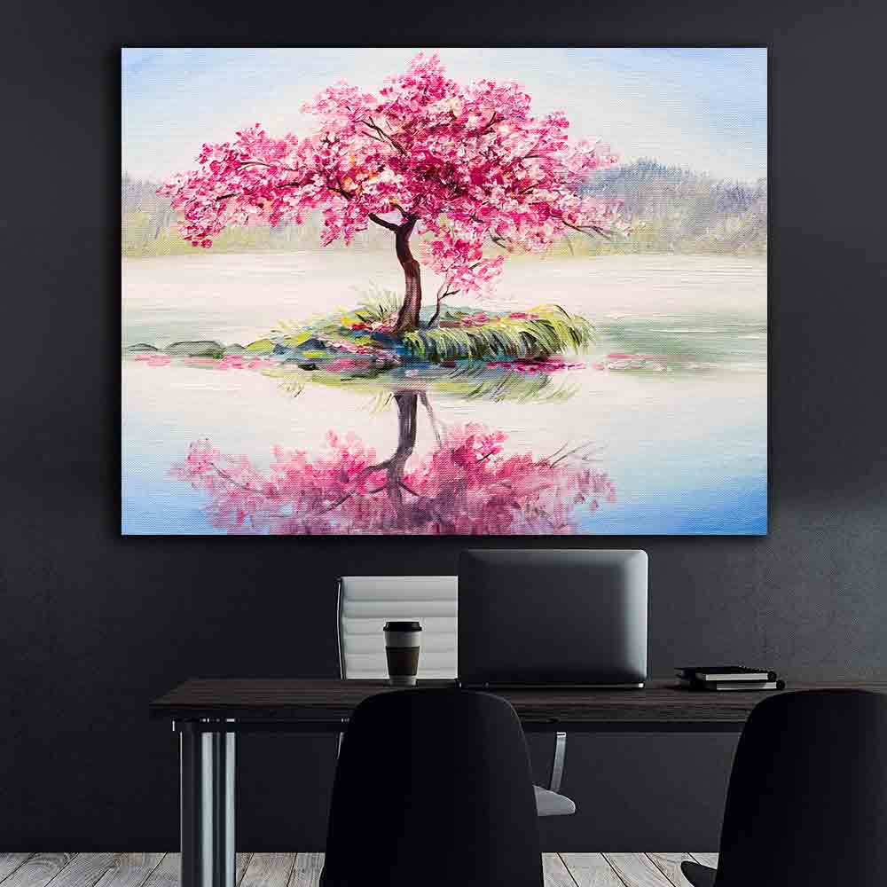 Canvas Painting - Tree with Pink Flowers