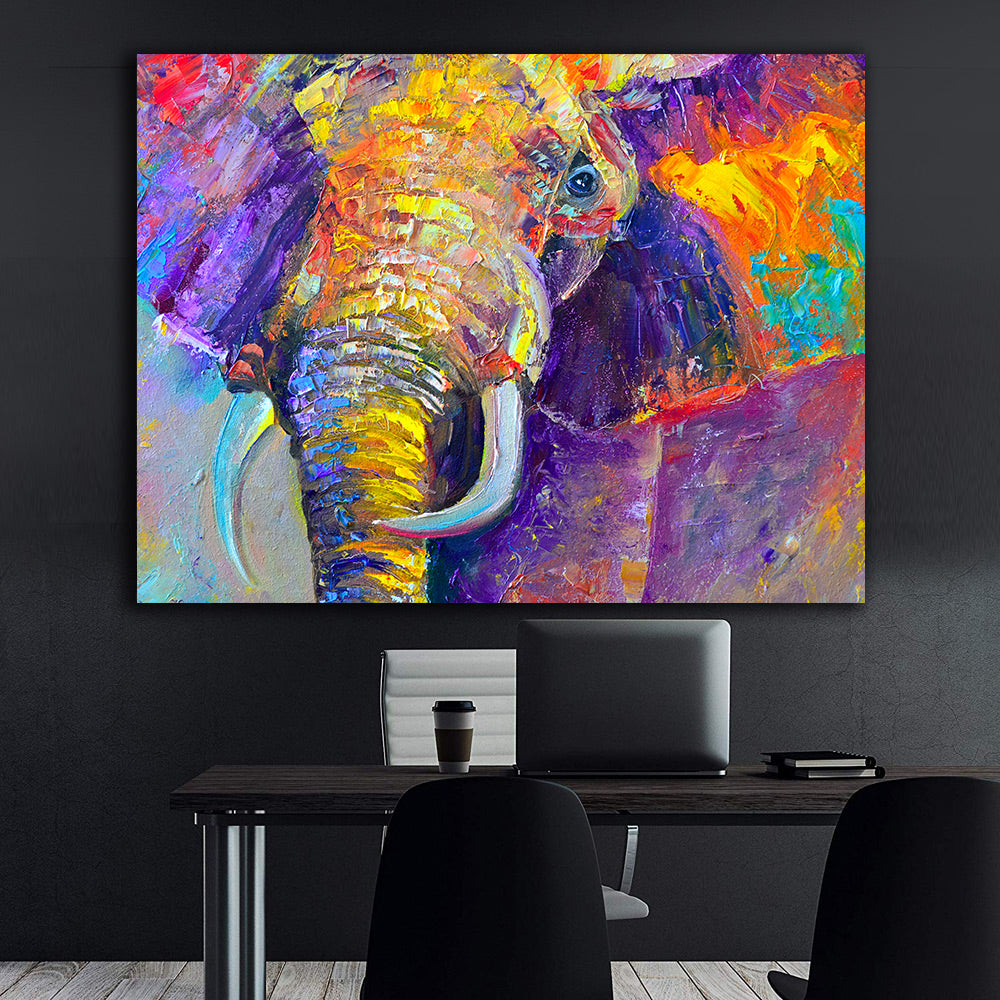 Canvas Painting - Multicolored Elephant