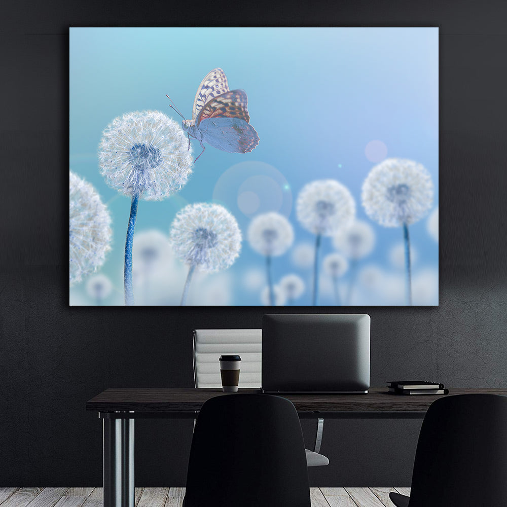 Canvas Painting - Butterfly on Dandelions
