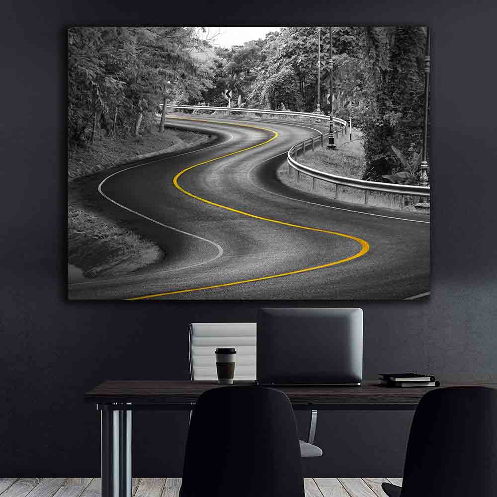Canvas Painting - Yellow Curve