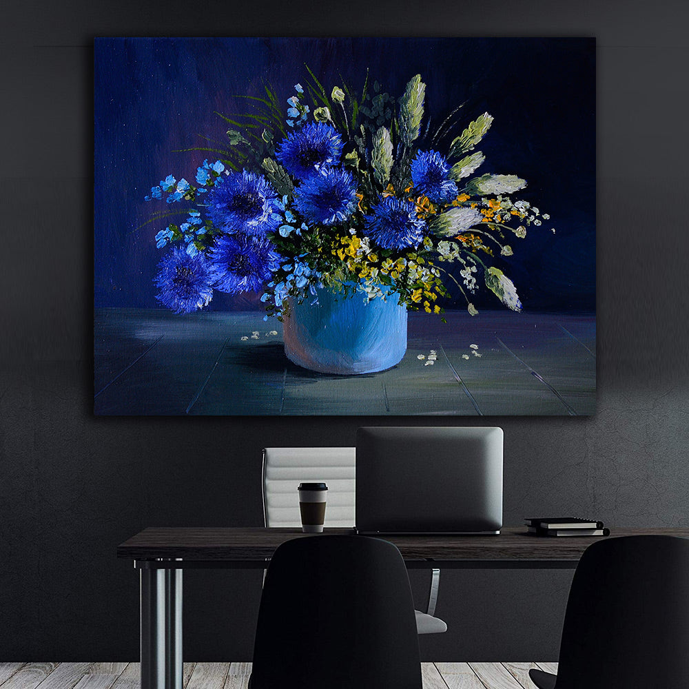 Canvas Painting - Blue Flowers