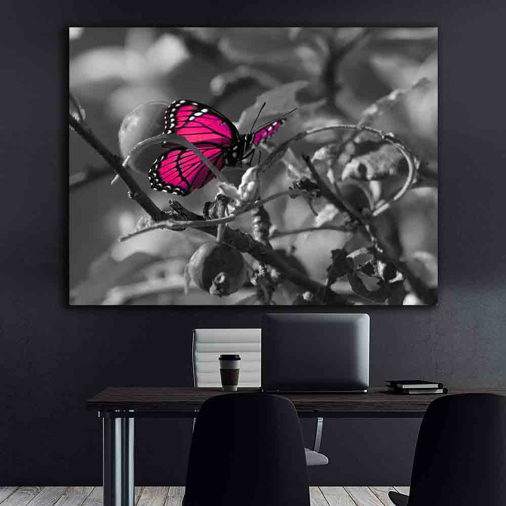 Canvas Painting - Pink Butterfly