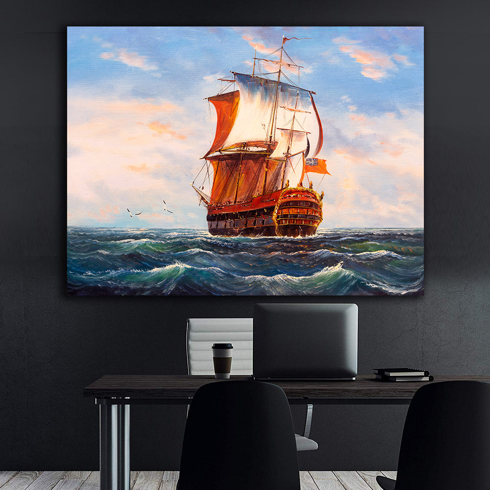 Canvas Painting - Ship at Sea