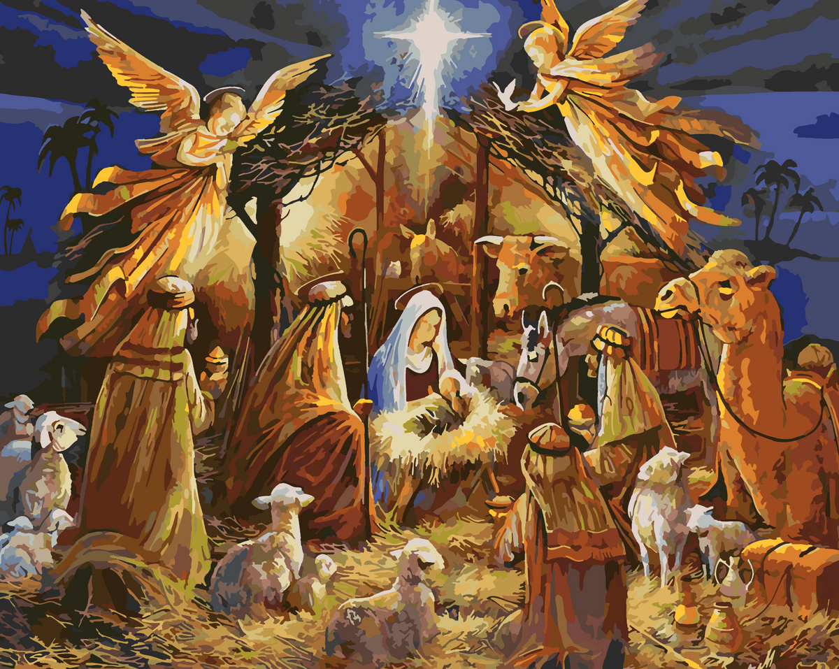 Paint by numbers - The Birth of Jesus Christ 4139