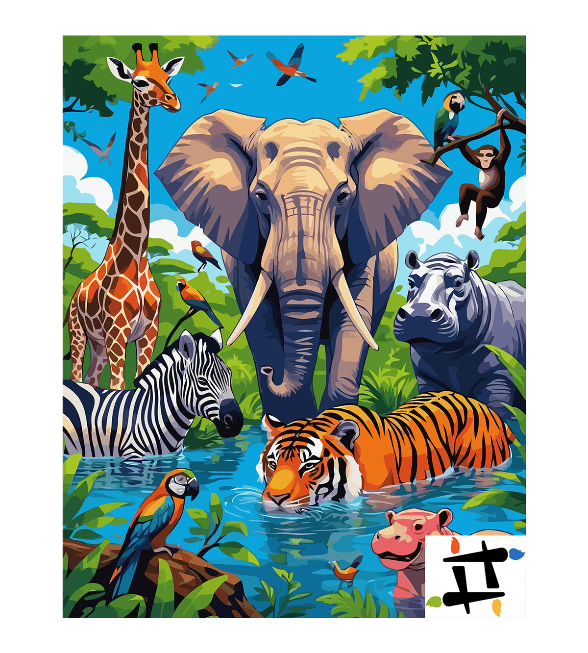 Pictura pe Numere – Intalnirea junglei 7422