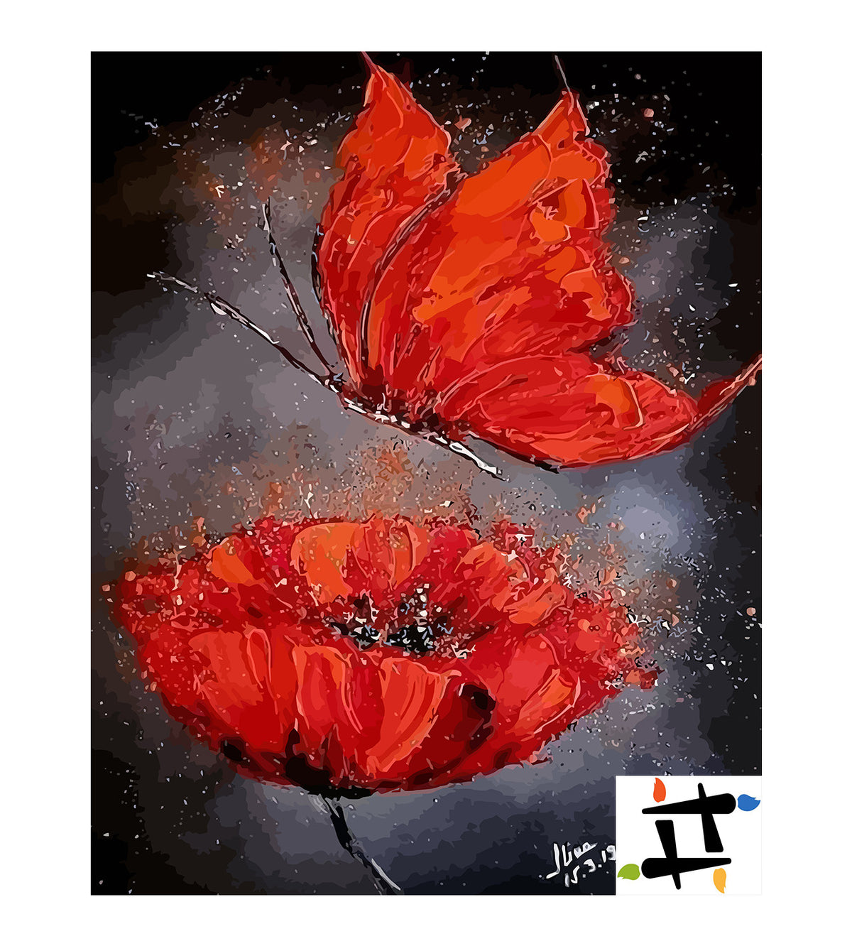 Pictura pe Numere – Fluture si Mac 6825