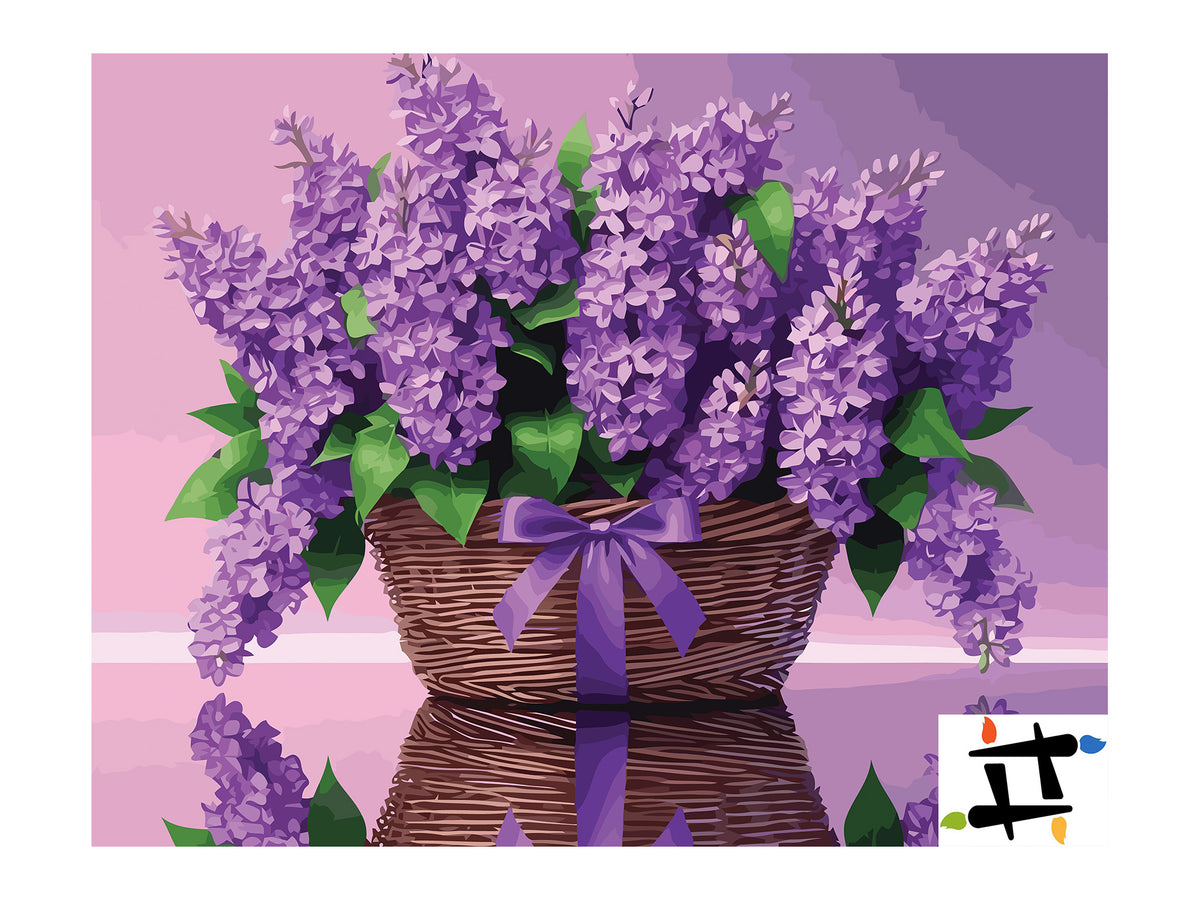 Рисуване по номера – Кошница с люляк 6841