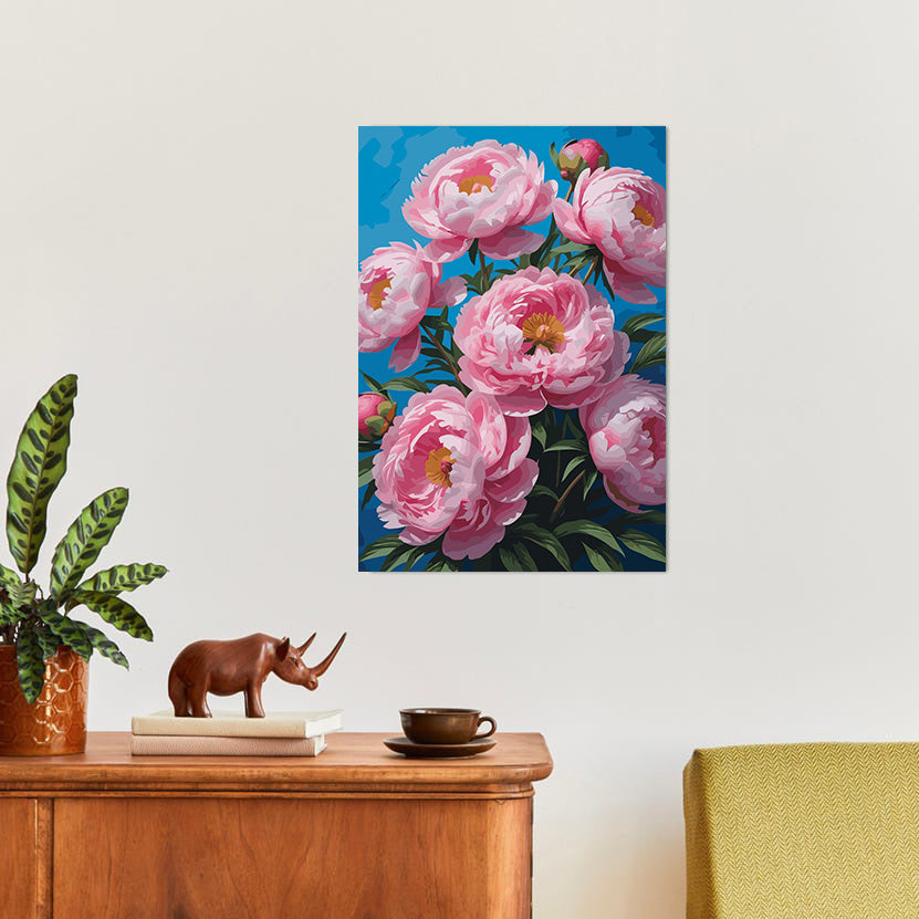 Pictura pe Numere – Bujori roz 6895
