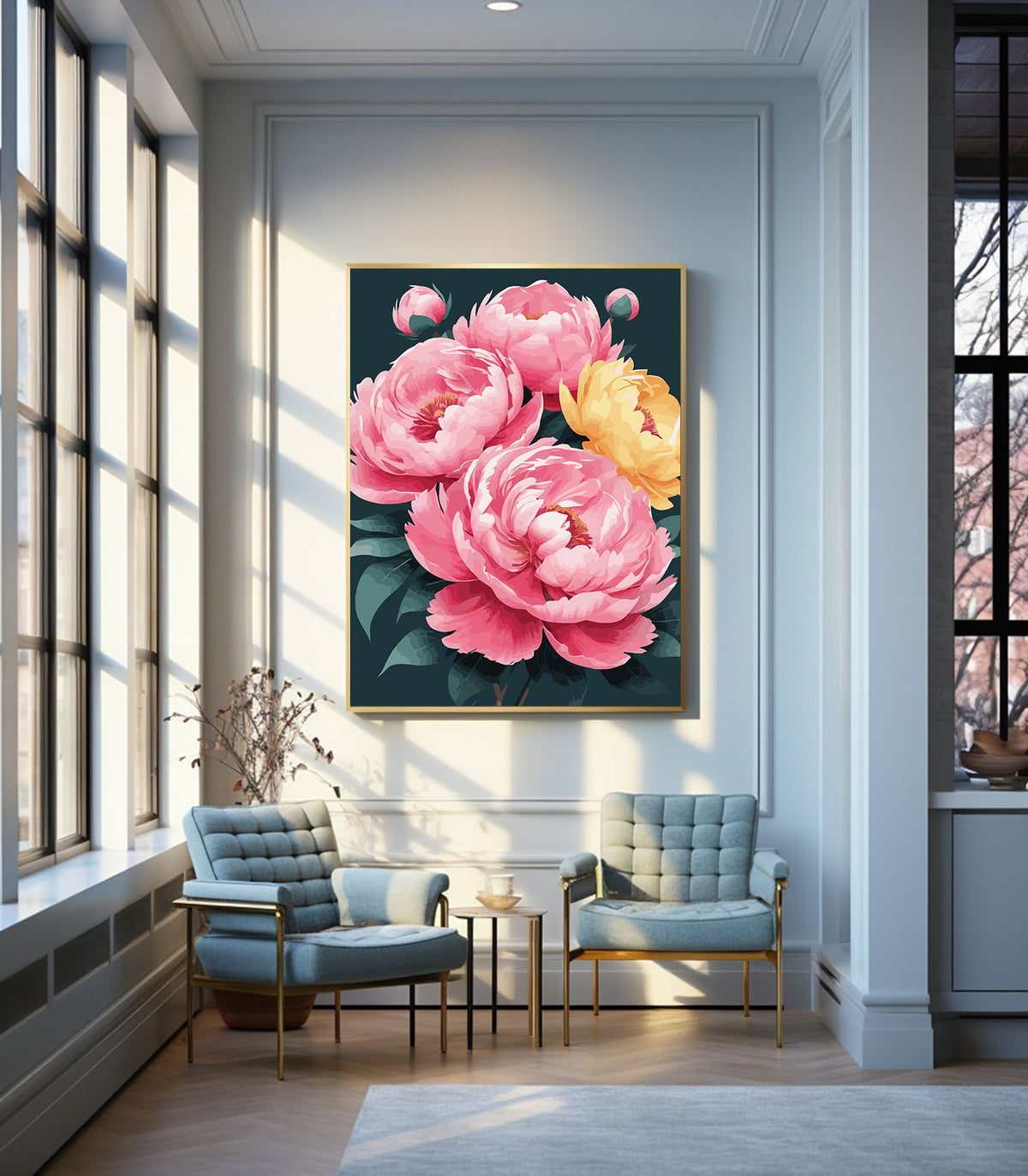 Pictura pe Numere – Bujori regali 7288
