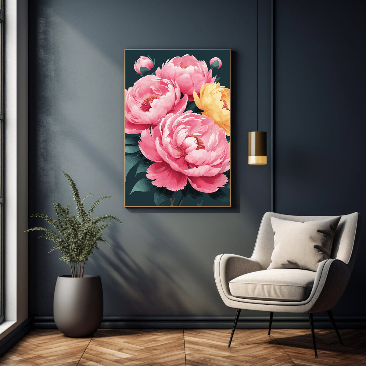 Pictura pe Numere – Bujori regali 7288