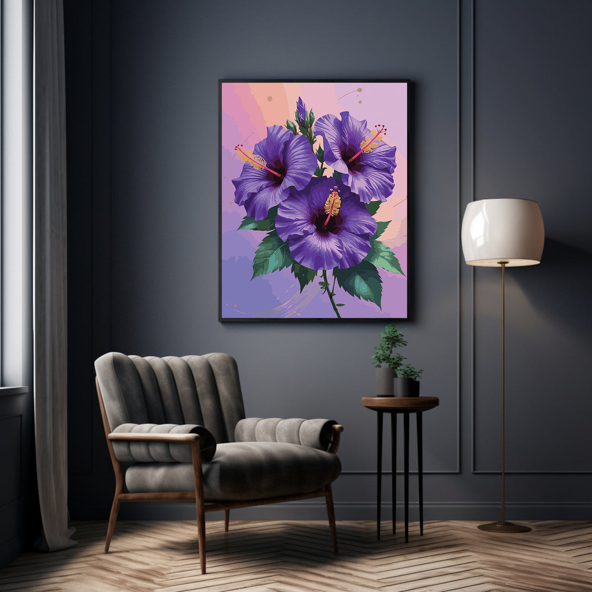 Pictura pe Numere – Trio de hibiscus 7177