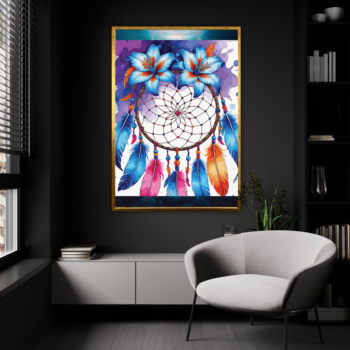 Pictura pe Numere – Crini in mreaja viselor 7228
