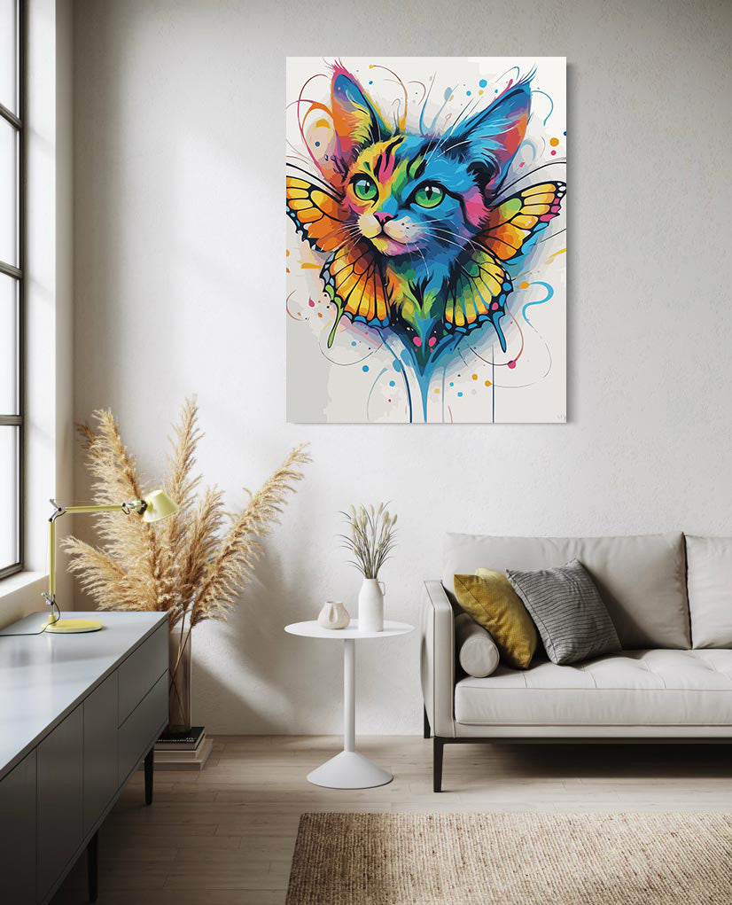 Pictura pe Numere – Pisica fluture 7495