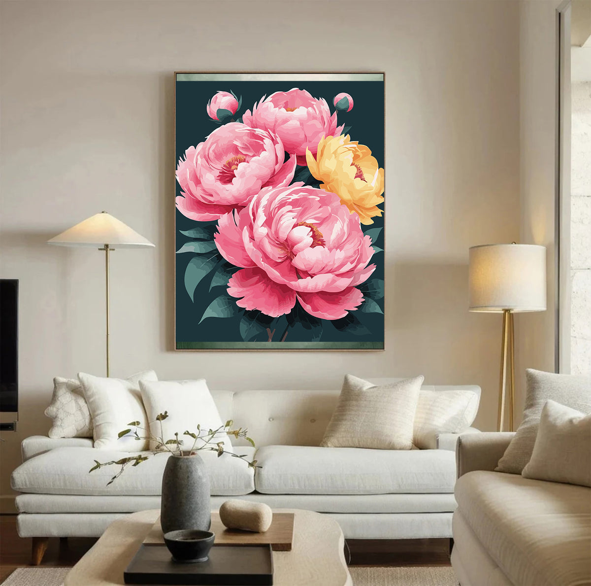 Pictura pe Numere – Bujori regali 7288