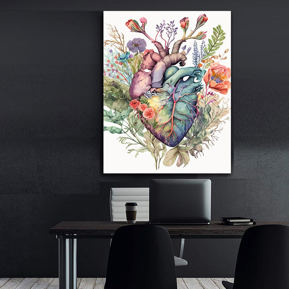 Pictura pe Numere - Inima din Flori 6026
