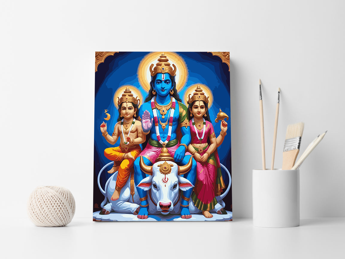 Pictura pe Numere – Familia Lui Shiva Pe Nandi 6322