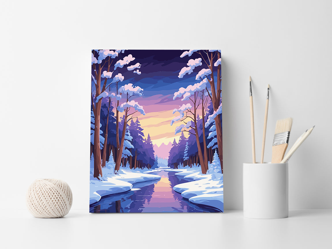 Pictura pe Numere – Peisaj De Iarna 6137